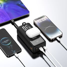 Dudao K15Max 30000mAh PD 22.5W Powerbank with USB-C and Lightning Cables - White | Techbox