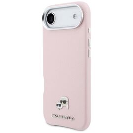 Karl Lagerfeld Karl &amp; Choupette Head Pins Saffiano MagSafe iPhone Air Case - Pink