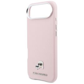 Karl Lagerfeld Karl &amp; Choupette Head Pins Saffiano MagSafe iPhone Air Case - Pink