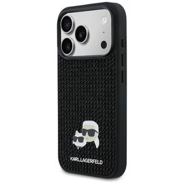 Karl Lagerfeld Rhinestones Karl&amp;Choupette Pin Case for iPhone 17 Pro - Black