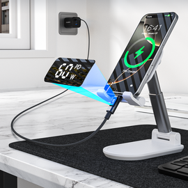 PD60W USB-C to USB-C Digital Display 1.2m Nylon Cable - black