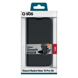SBS Wallet Smooth Case for Xiaomi Redmi Note 15 Pro with Flip - Black - Uncategorized Cases (2) - Cases - Techbox