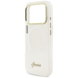 Guess IML Gradient Script Metal MagSafe Case for iPhone 17 Pro Max - White