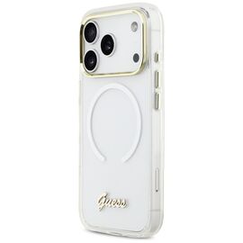 Guess IML Gradient Script Metal MagSafe Case for iPhone 17 Pro - White