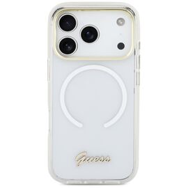 Guess IML Gradient Script Metal MagSafe Case for iPhone 17 Pro - White