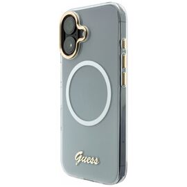 Guess IML Gradient Script Metal MagSafe Case for iPhone 17 - White