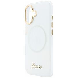 Guess IML Gradient Script Metal MagSafe Case for iPhone 17 - White