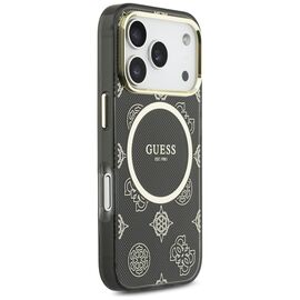 Guess IML Peony Dot MagSafe Case for iPhone 17 Pro - Black