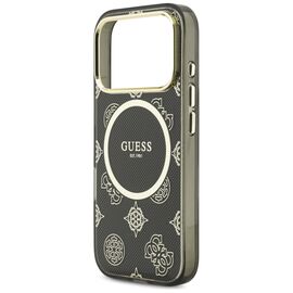 Guess IML Peony Dot MagSafe Case for iPhone 17 Pro - Black