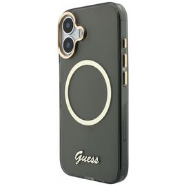 Guess IML Script Metal MagSafe Case for iPhone 17 - Black