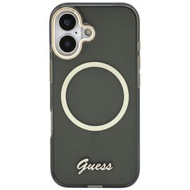 Guess IML Script Metal MagSafe Case for iPhone 17 - Black