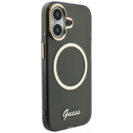 Guess IML Script Metal MagSafe Case for iPhone 17 - Black