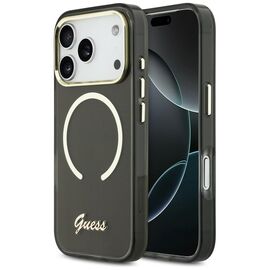 Guess IML Script Metal MagSafe Case for iPhone 17 Pro - Black