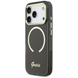 Guess IML Script Metal MagSafe Case for iPhone 17 Pro - Black