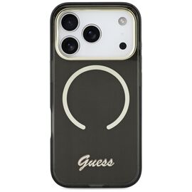 Guess IML Script Metal MagSafe Case for iPhone 17 Pro - Black