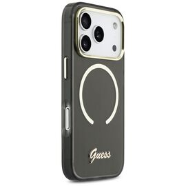Guess IML Script Metal MagSafe Case for iPhone 17 Pro - Black