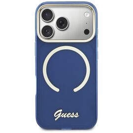 Guess IML Script Metal MagSafe Case for iPhone 17 Pro - Blue