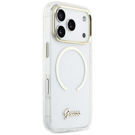Guess IML Script Metal MagSafe Case for iPhone 17 Pro - Clear