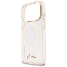 Guess IML Script Metal MagSafe Case for iPhone 17 Pro - Pink
