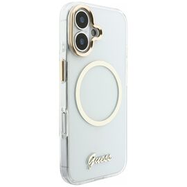 Guess IML Script Metal MagSafe Case for iPhone 17 - Transparent
