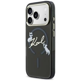 Karl Lagerfeld IML Choupettes Karl Script Logo MagSafe Case for iPhone 17 Pro - Black