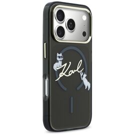 Karl Lagerfeld IML Choupettes Karl Script Logo MagSafe Case for iPhone 17 Pro - Black