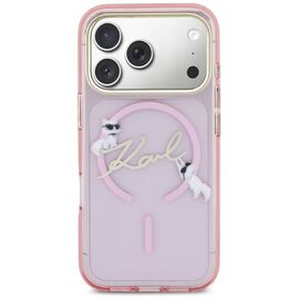 Karl Lagerfeld IML Choupettes Karl Script Logo MagSafe Case for iPhone 17 Pro Max - Pink