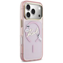 Karl Lagerfeld IML Choupettes Karl Script Logo MagSafe Case for iPhone 17 Pro - Pink
