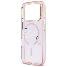 Karl Lagerfeld IML Choupettes Karl Script Logo MagSafe Case for iPhone 17 Pro - Pink