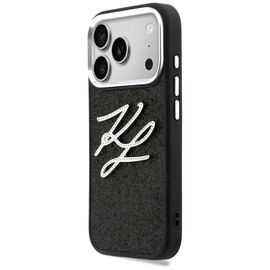 Karl Lagerfeld IML Glitter KL Diamond Logo Case for iPhone 17 Pro - Black