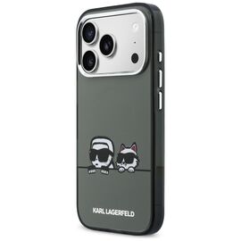 Karl Lagerfeld IML Karl &amp; Choupette Peekaboo Logo MagSafe Case for iPhone 17 Pro - Black