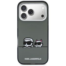 Karl Lagerfeld IML Karl &amp; Choupette Peekaboo Logo MagSafe Case for iPhone 17 Pro - Black