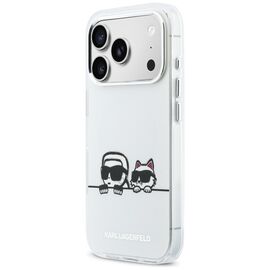 Karl Lagerfeld IML Karl &amp; Choupette Peekaboo Logo MagSafe Case for iPhone 17 Pro Max - White