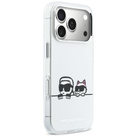 Karl Lagerfeld IML Karl &amp; Choupette Peekaboo Logo MagSafe Case for iPhone 17 Pro - White