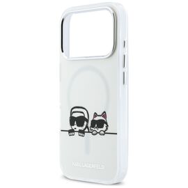 Karl Lagerfeld IML Karl &amp; Choupette Peekaboo Logo MagSafe Case for iPhone 17 Pro - White