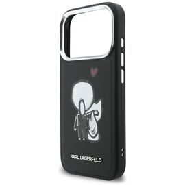 Karl Lagerfeld Karl &amp; Choupette Back Logo MagSafe Case for iPhone 17 Pro Max - Black