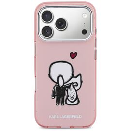Karl Lagerfeld Karl &amp; Choupette Back MagSafe Case for iPhone 17 Pro Max - Pink