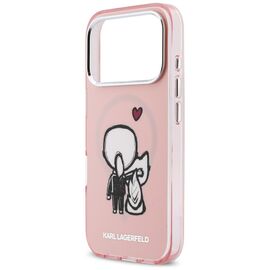Karl Lagerfeld Karl &amp; Choupette Back MagSafe Case for iPhone 17 Pro Max - Pink