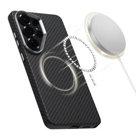 Tech-Protect Ion Carbon MagSafe Case for Samsung Galaxy S26 Ultra - Black and Silver