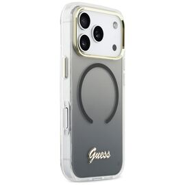 Guess IML Gradient Script Metal MagSafe Case for iPhone 17 Pro - Black