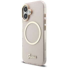 Guess IML Script Metal MagSafe Case for iPhone 17 - Pink