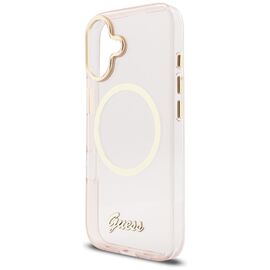 Guess IML Script Metal MagSafe Case for iPhone 17 - Pink