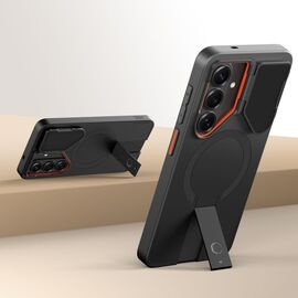 Tech-Protect Kevlar Aura MagSafe Case for Samsung Galaxy S26 - Black and Orange