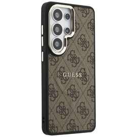 Etui Guess 4G Embossed Ring MagSafe na Samsung Galaxy S26 Ultra - brązowe