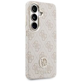 Guess 4G Rhinestone Round Logo MagSafe Case for Samsung Galaxy S26 - Pink