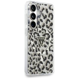 Guess IML Leopard Print Triangle MagSafe Case for Samsung Galaxy S26 - Black