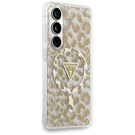 Guess IML Leopard Print Triangle MagSafe Case for Samsung Galaxy S26 - Brown