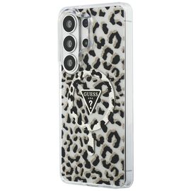 Guess IML Leopard Print Triangle MagSafe Case for Samsung Galaxy S26 Ultra - Black