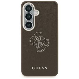 Guess Grained Big 4G Metal Logo Case for Samsung Galaxy S26 - Brown