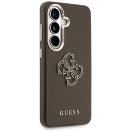 Guess Grained Big 4G Metal Logo Case for Samsung Galaxy S26+ - Brown